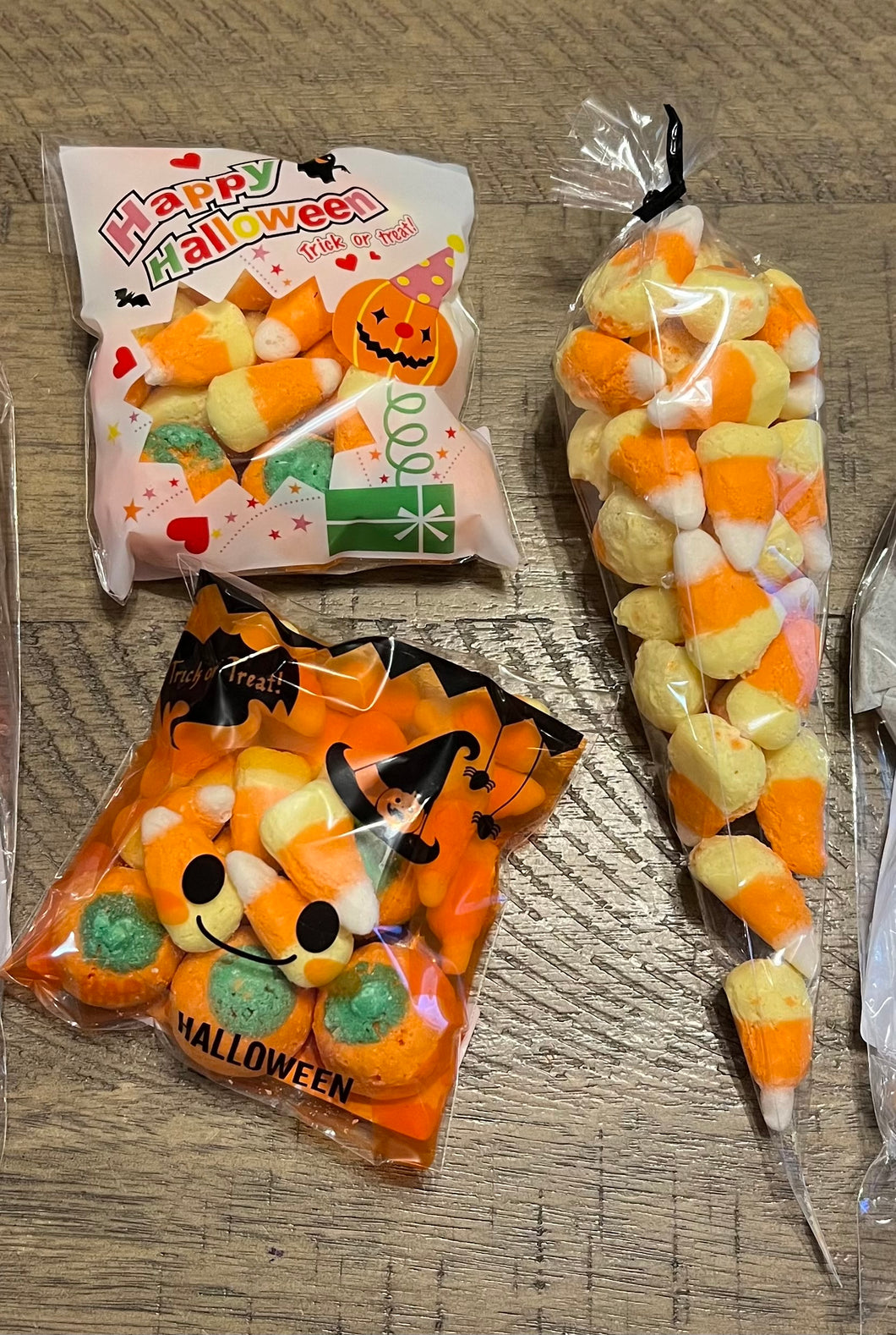 Freeze dried goodies crunchy candy corn or pumpkins & corn