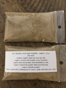 Dry Organic Facial Mask Powder - Sample size for all types of skin