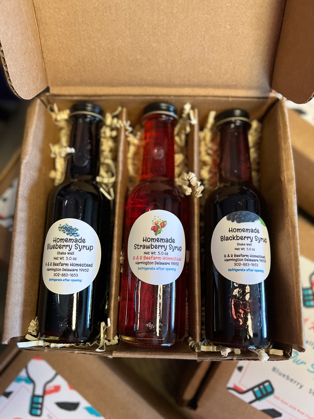 Homemade 3 Syrup collection gift set