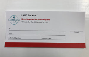 Gift Certificate - Scentsbyeme Bath & Bodycare